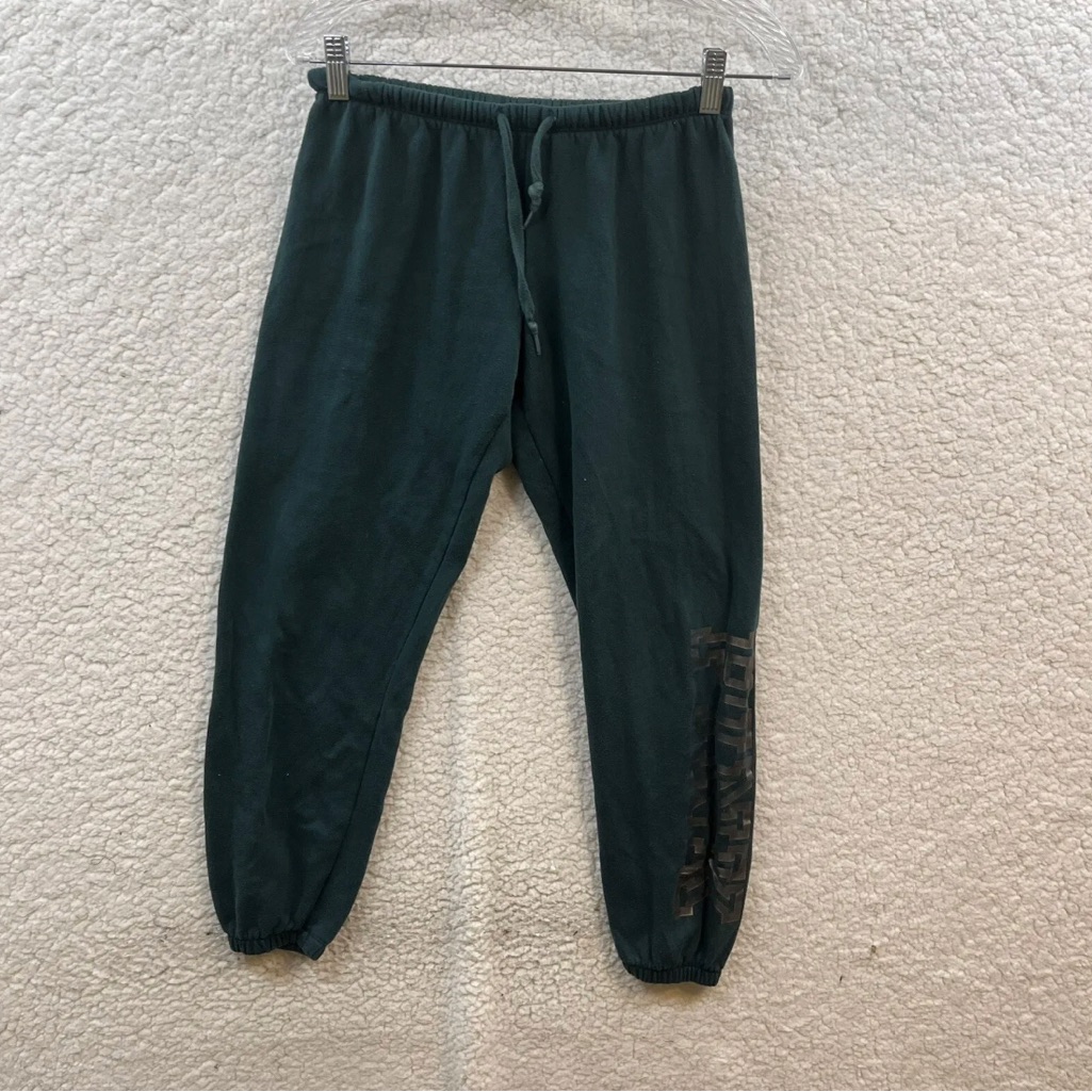 Victoria's Secret Pink Dark Green And Gold Classic Sweatpants Jogger